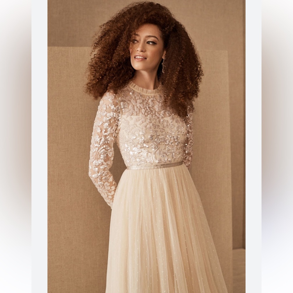 NWT Needle & Thread Beaded Tempest Bodice Ballerina Dress Champagne Tulle,Size 4 - Picture 5 of 11